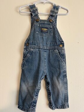 Vintage Made In USA Cotton OshKosh B'gosh Blue Denim Kids Overalls